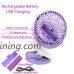 Best Gifts for Office Micro USB Charging 360 –degree Adjustable Tilt  JRD&BS WINL Whisper Quiet Operation Clip-On-Fan   Great for Table Tops Indoor or Outdoor Used(Purple) - B07B931YP5